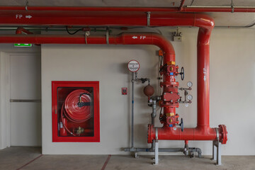 Room Fire suppression system installation with a alarm check valve. Fire suppression system and...
