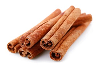 Cinnamon sticks isolated on white background