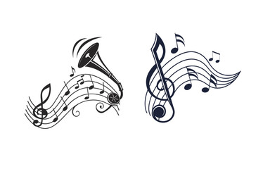 music note icon illustration template stock vector.eps