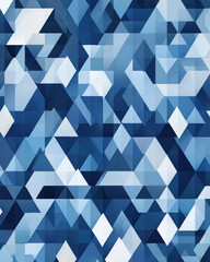 Fototapeta premium Abstract geometric pattern in shades of blue and white, creating modern design