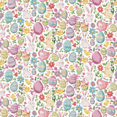Happy Easter Day Seamless Pattern