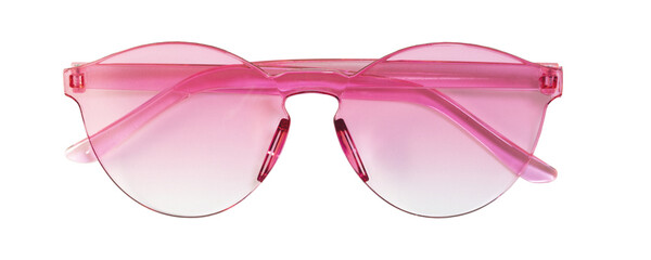 Cutout of isolated pink gradient glasses with the transparent png background	