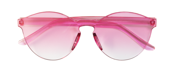 Cutout of isolated pink gradient glasses with the transparent png background	