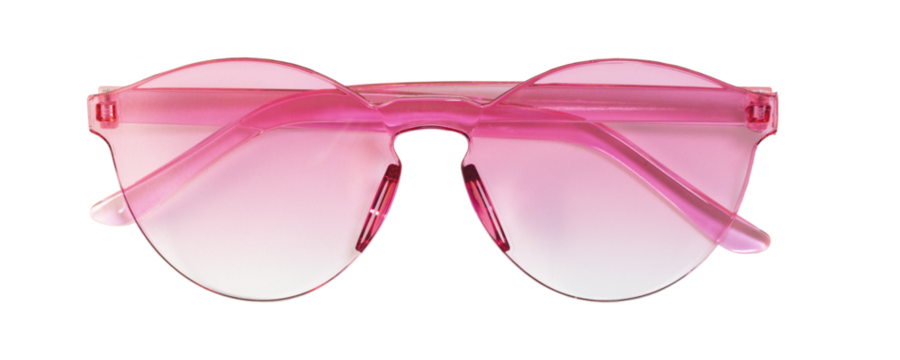 Cutout of isolated pink gradient glasses with the transparent png background	