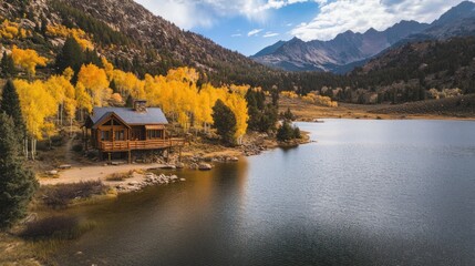 Autumnal Lakeside Cabin Retreat: A Serene Mountain Getaway