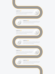 Infographic roadmap design template. Business Timeline of 6 Important Business Events annual business presentation. Vector illustration