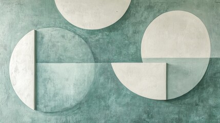 Abstract Green Wall Art With Geometric Circles