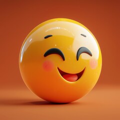 Fototapeta premium Joyful smiling emoji digital artwork vibrant background playful mood close-up view expressive concept for fun