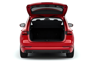Clean, open empty trunk in the red car