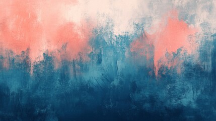 Abstract Textured Blue Coral Paint Artwork