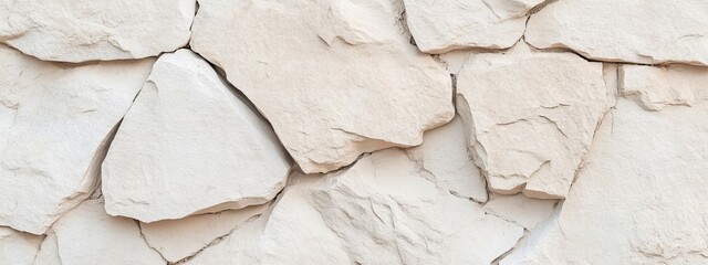 Fototapeta premium Jagged limestone rocks in muted beige tones, creating a natural and rugged texture for unique wallpapers.