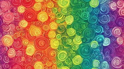 Fototapeta premium Rainbow Swirl Pattern Vibrant Colorful Abstract Background