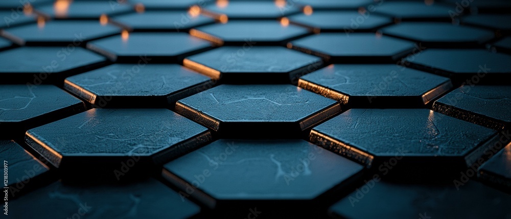Wall mural abstract hexagonal pattern. ai.