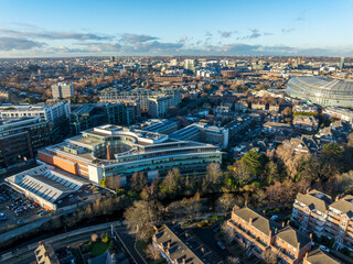 Aerial view of Ballsbridge with modern buildings, Dublin Ireland