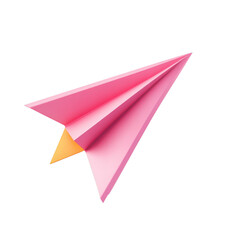 pink paper airplane with orange tip, symbolizing creativity and fun. This vibrant design captures essence of playfulness and imagination