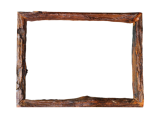 Picture frame made from old scrap wood with Clipping path.