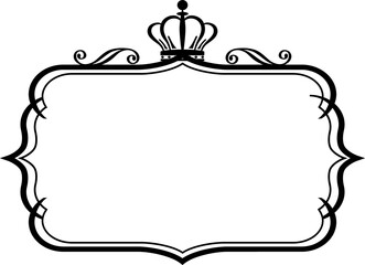 Vintage frame with king crown. Vector illustration.