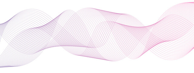 Abstract Multicolor gradient wave lines vector background, twisted curve lines . Visual music wave frequencies rhythm. Wave melody lines on white background. 