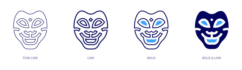 Costume party supplies icon in 4 different styles. Thin Line, Line, Bold, and Bold Line. Duotone style. Editable stroke