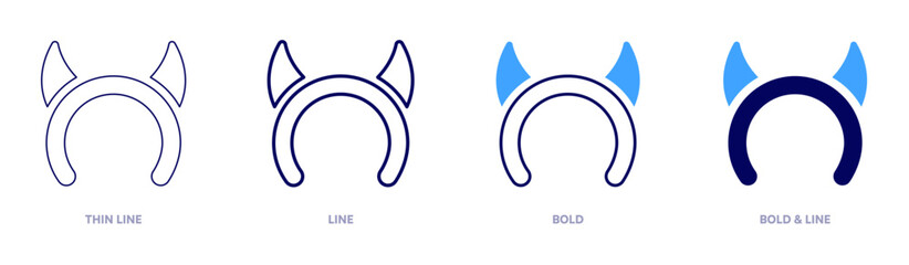 Evil headband icon in 4 different styles. Thin Line, Line, Bold, and Bold Line. Duotone style. Editable stroke
