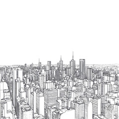 Skyscraper Cityscape Monochrome Sketch Urban Architecture,