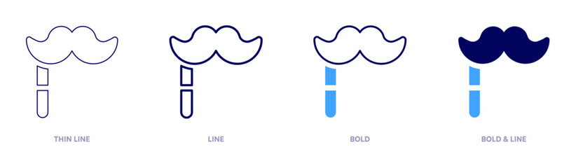 Moustache growth icon in 4 different styles. Thin Line, Line, Bold, and Bold Line. Duotone style. Editable stroke