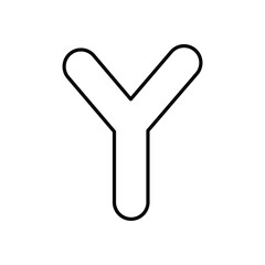 Fototapeta premium Letter Y icon isolated on a white background. Vector illustration.