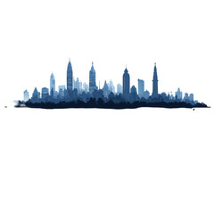 Obraz premium Blue Cityscape Skyline Night View Urban Landscape