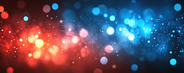 Epic Glowing Particle Lights with Red and Blue Gradient Background