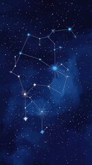 Fototapeta premium Celestial Constellation Depicted Against A Dark Blue Night Sky