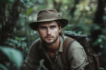 Solitary traveler venturing into the unknown
