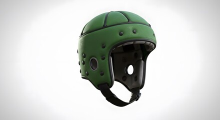 Fototapeta premium Green Protective Rugby Helmet for Safe Play
