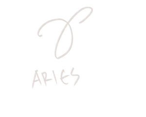 hand drawing and lettering aries zodiac