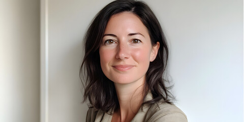 Naklejka premium Person with Dark Hair Against Light Background