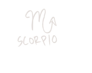 hand drawing and lettering scorpio zodiac sign