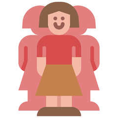 group of women flat icon
