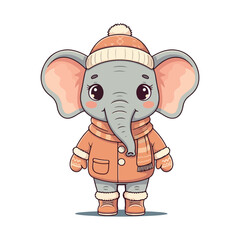 Cute Elephant Cartoon Vector Icon Illustration Animal Sport Icon Isolated Flat vector illustration