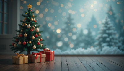 Empty of Christmas Blurred on Background