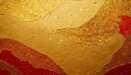 金色にキラキラ光る和紙の壁紙テクスチャ