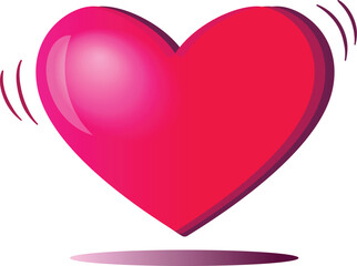 pink heart isolated on transparent background