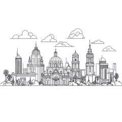 Obraz premium Guadalajara Skyline Cityscape Mexican Architecture Cathedral Buildings Cityscape