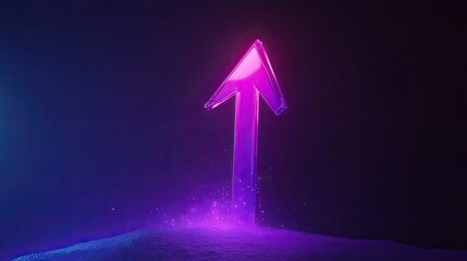 An abstract arrow growing upwards with a glowing base, symbolizing the momentum of a growing startup.