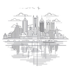 Cityscape Skyline Reflection Modern Architecture Urban Design,