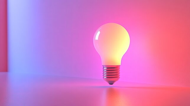 A futuristic lightbulb glowing in D, symbolizing innovation and ideas for startup success. - Powered by Adobe