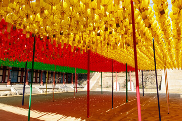 Lotus lantern decoration at Haeinsa Temple, a traditional temple in Hapcheon, Korea © HoyaEuny
