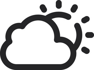 Obraz premium Rounded Stroke Cloudy Icon
