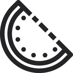 Rounded  Stroke Watermelon Slice Icon