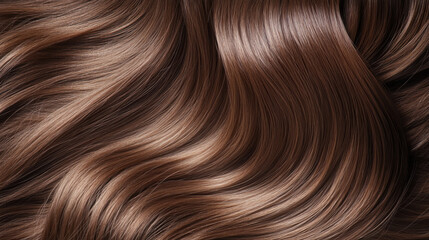 Naklejka premium Smooth and shiny long hair with highlights, showcasing rich brown color and healthy texture, perfect for beauty and hair care themes