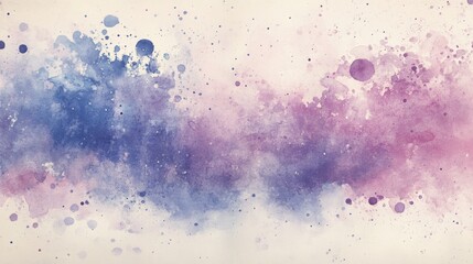 Abstract Watercolor Painting in Purple and Blue Hues