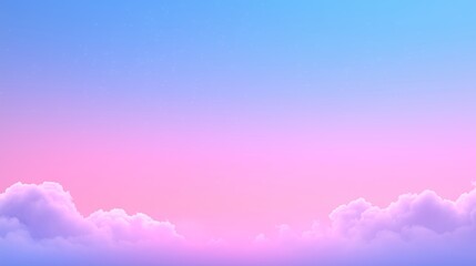 Obraz premium A pastel-colored blue and pink sky with clouds, featuring a smooth gradient and ample copy space, perfect for design projects and banners